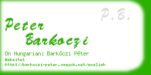 peter barkoczi business card
