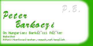 peter barkoczi business card